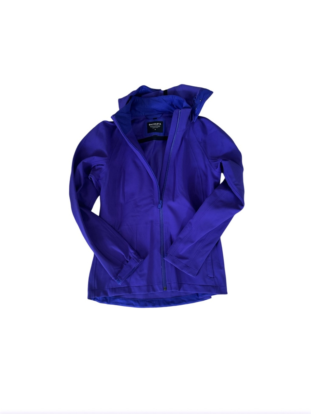 Athleta Purple Hooded Softshell weather proof rain Jacket with detachable hood M